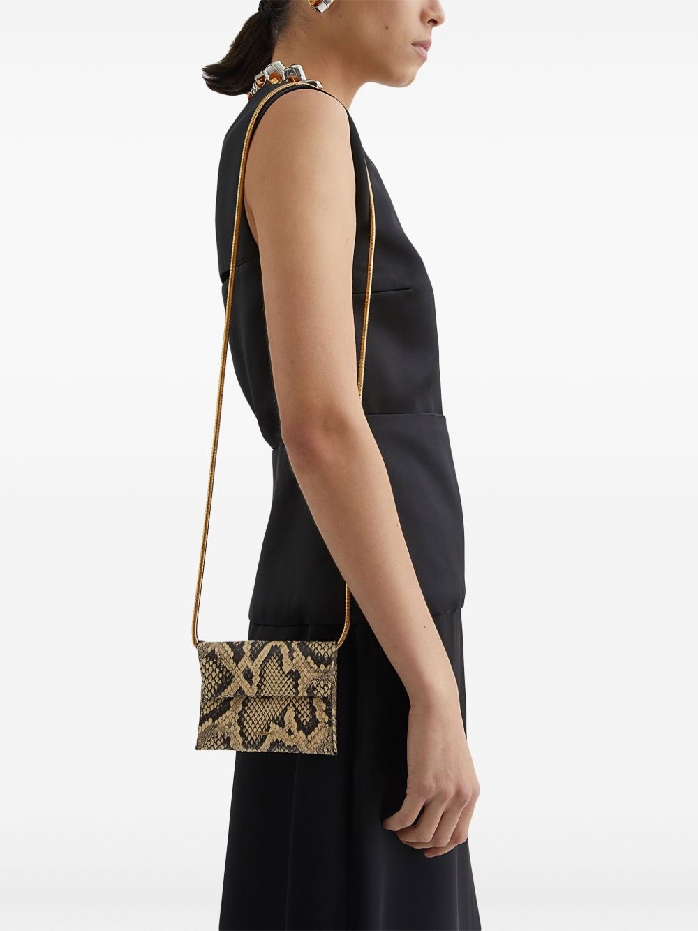 snakeskin-effect folded mini bag - 2
