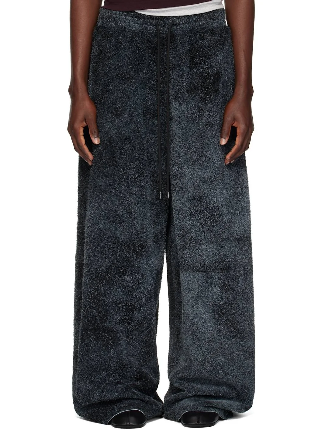 Gray Raw-Cut Bontans Suede Pants - 1