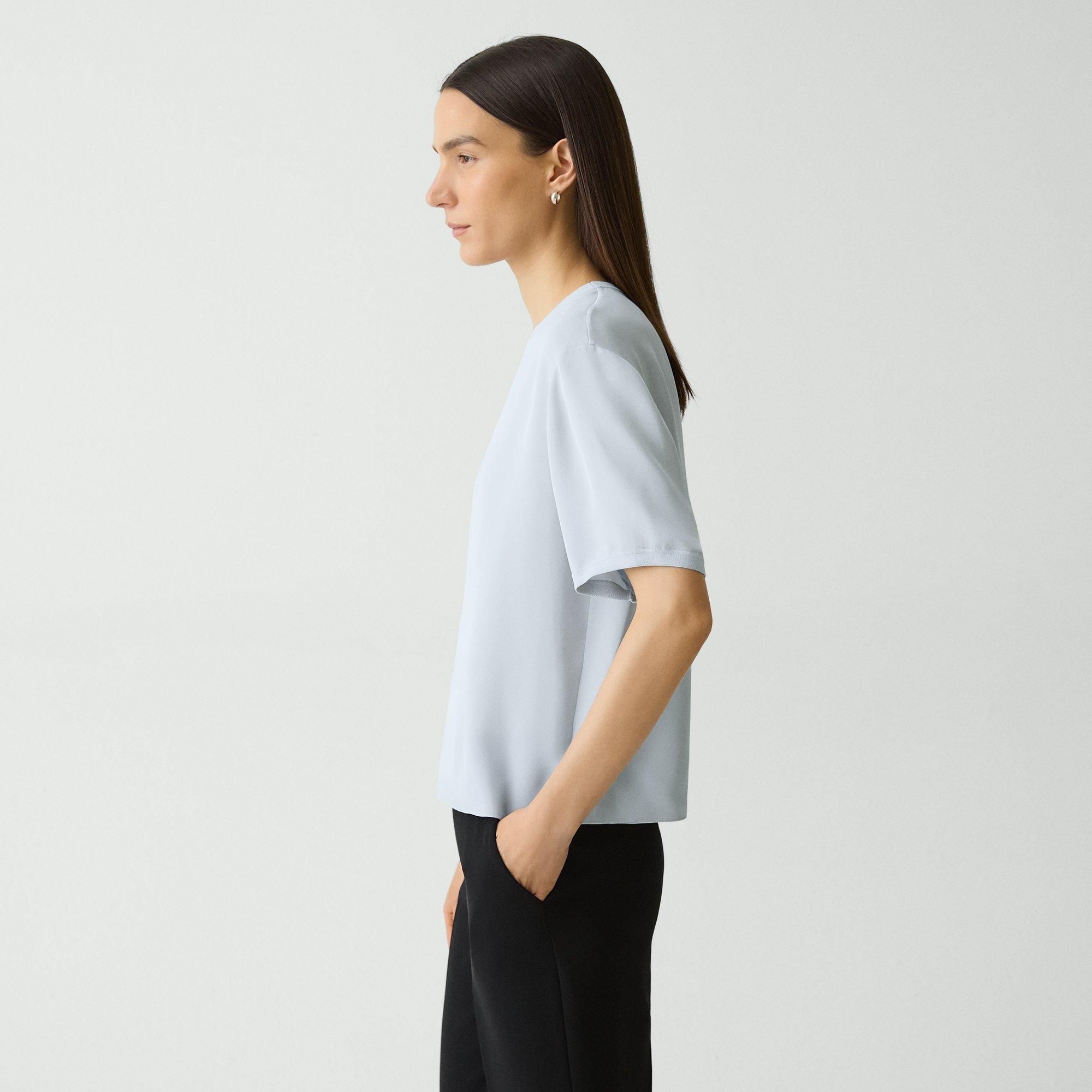 Boxy Tee in Silk Georgette - 2