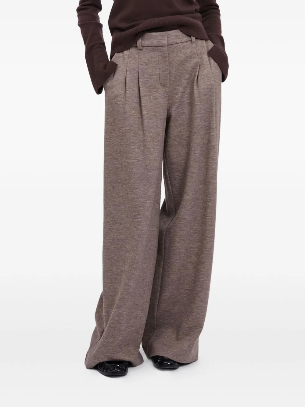 pleat-detail trousers - 1