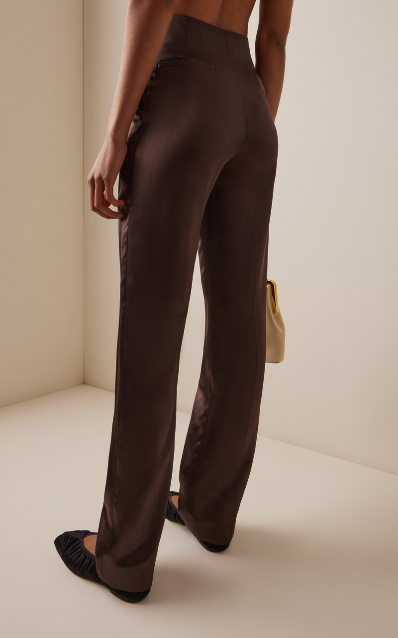 Beata Satin Trousers brown 4