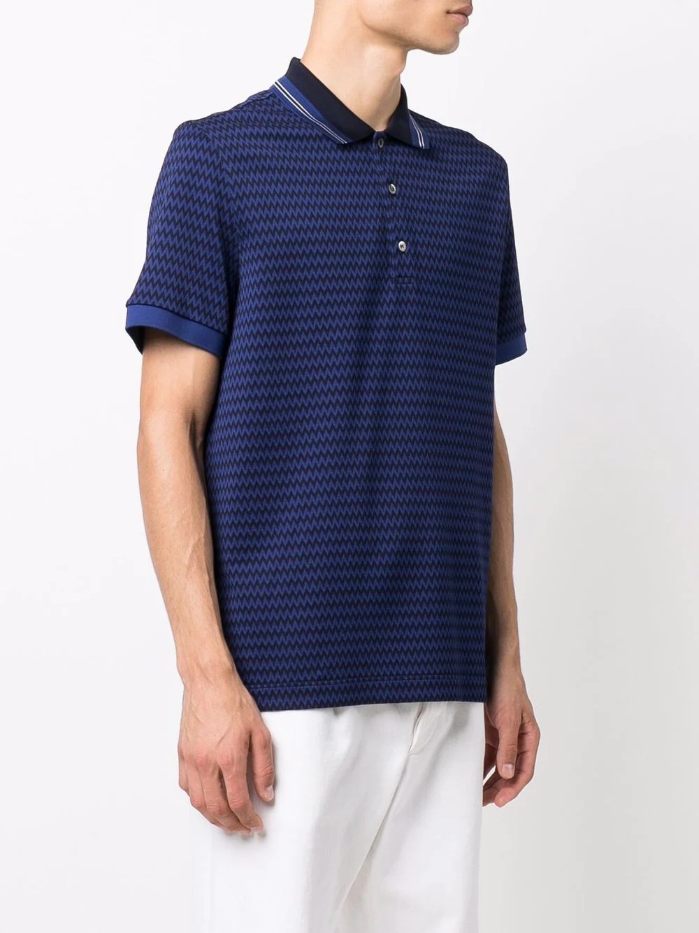 striped short-sleeved polo shirt - 3