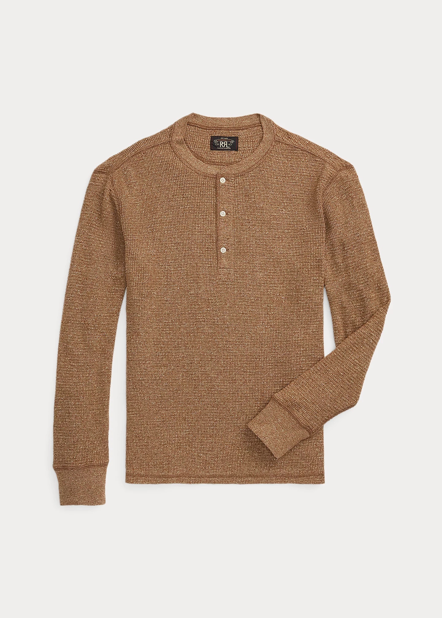 Waffle-Knit Henley Shirt - 1