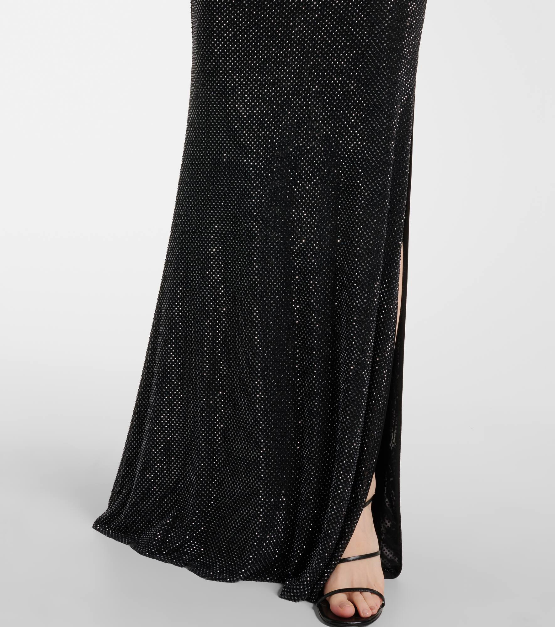 Rhinestone lace-trimmed gown - 6