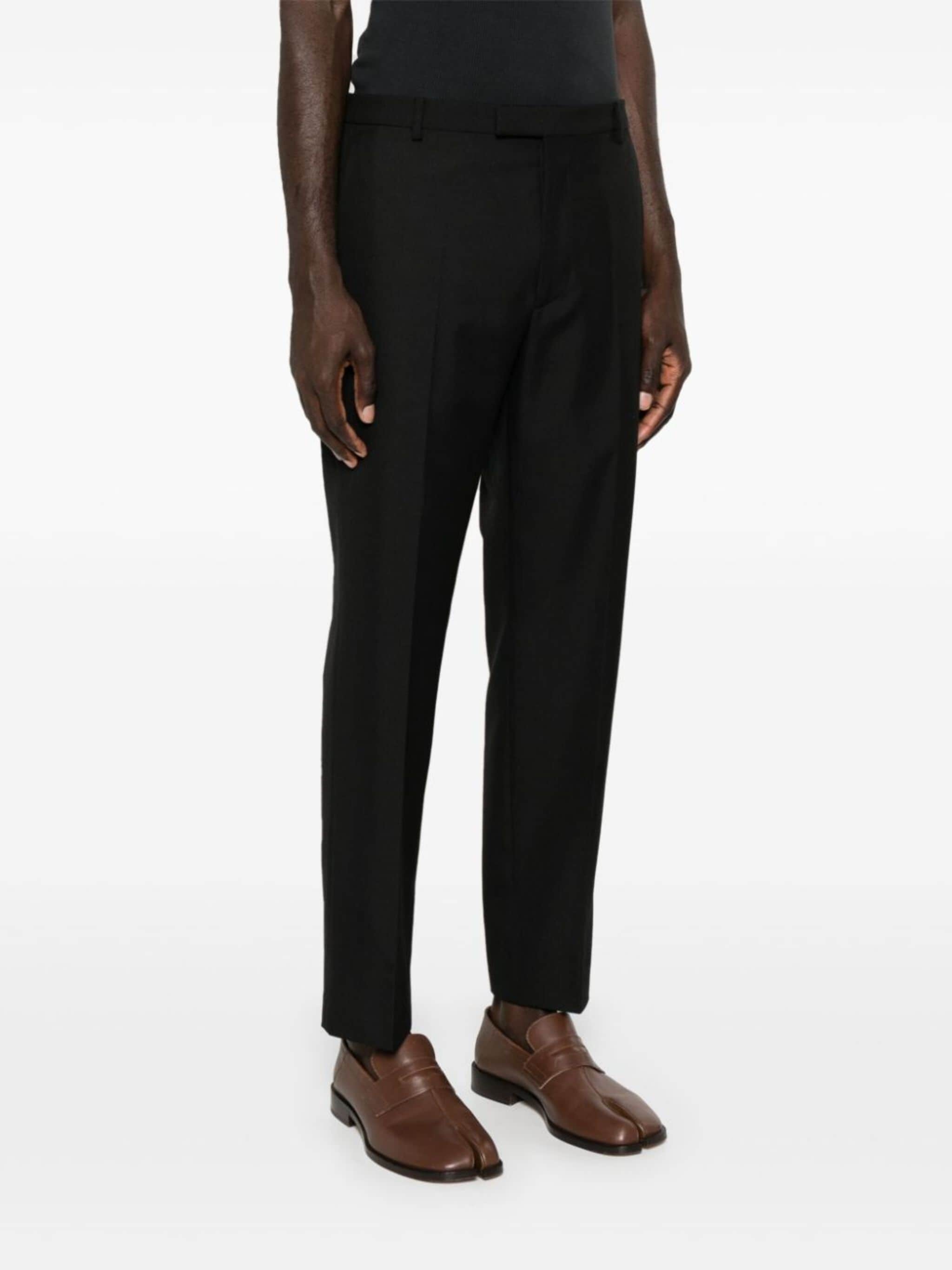 logo-embroidered twill tailored trousers - 3