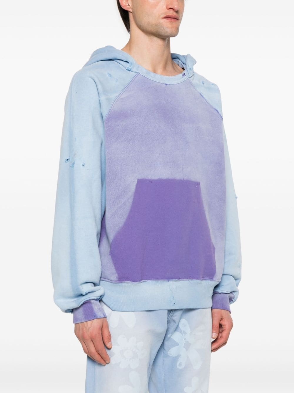 distressed cotton hoodie - 3