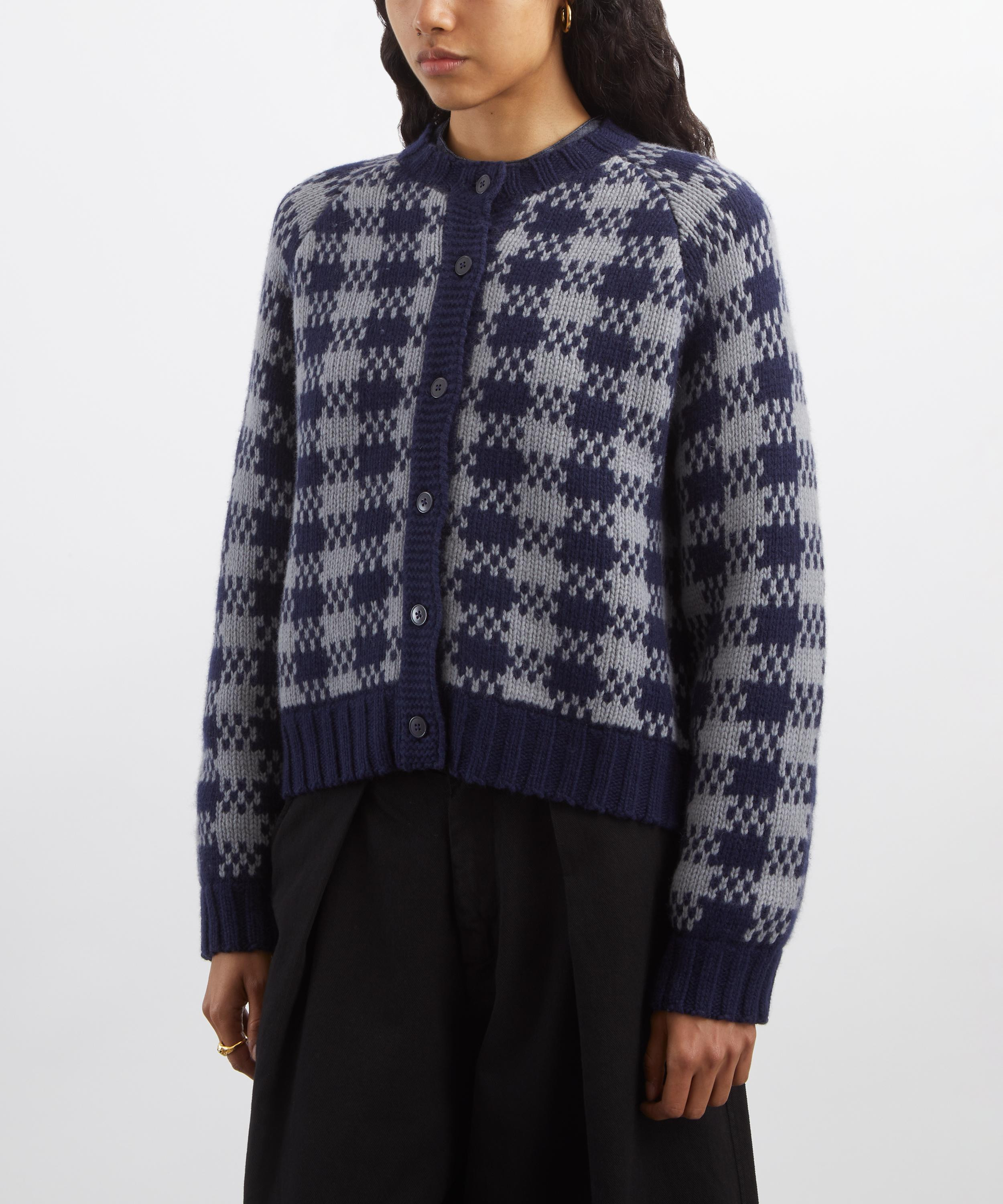 Navy Atomic Lambswool Cardigan - 3