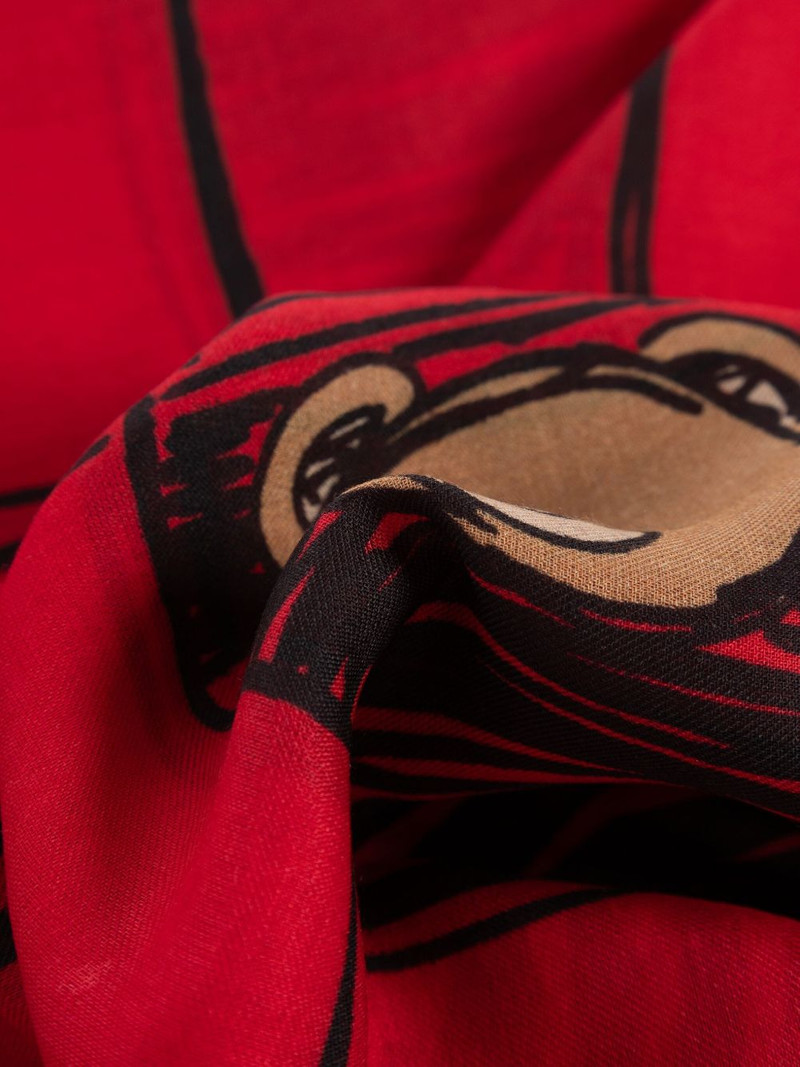 Moschino Teddy-print scarf outlook