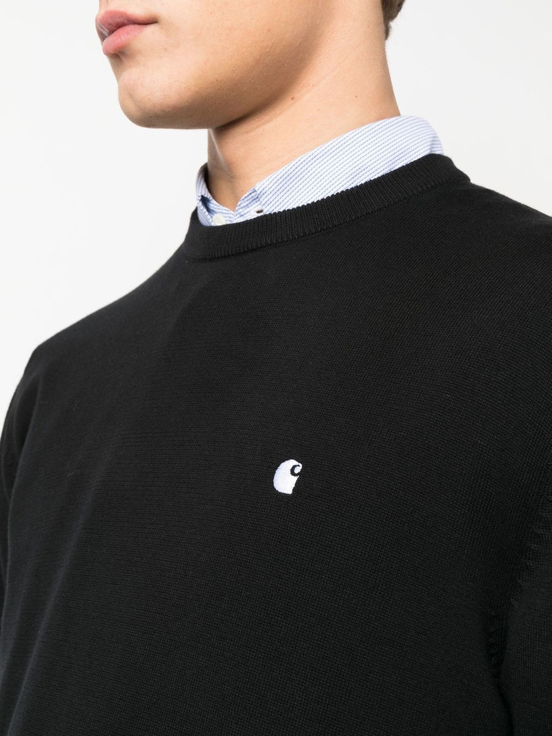 logo-embroidered crew neck jumper 5