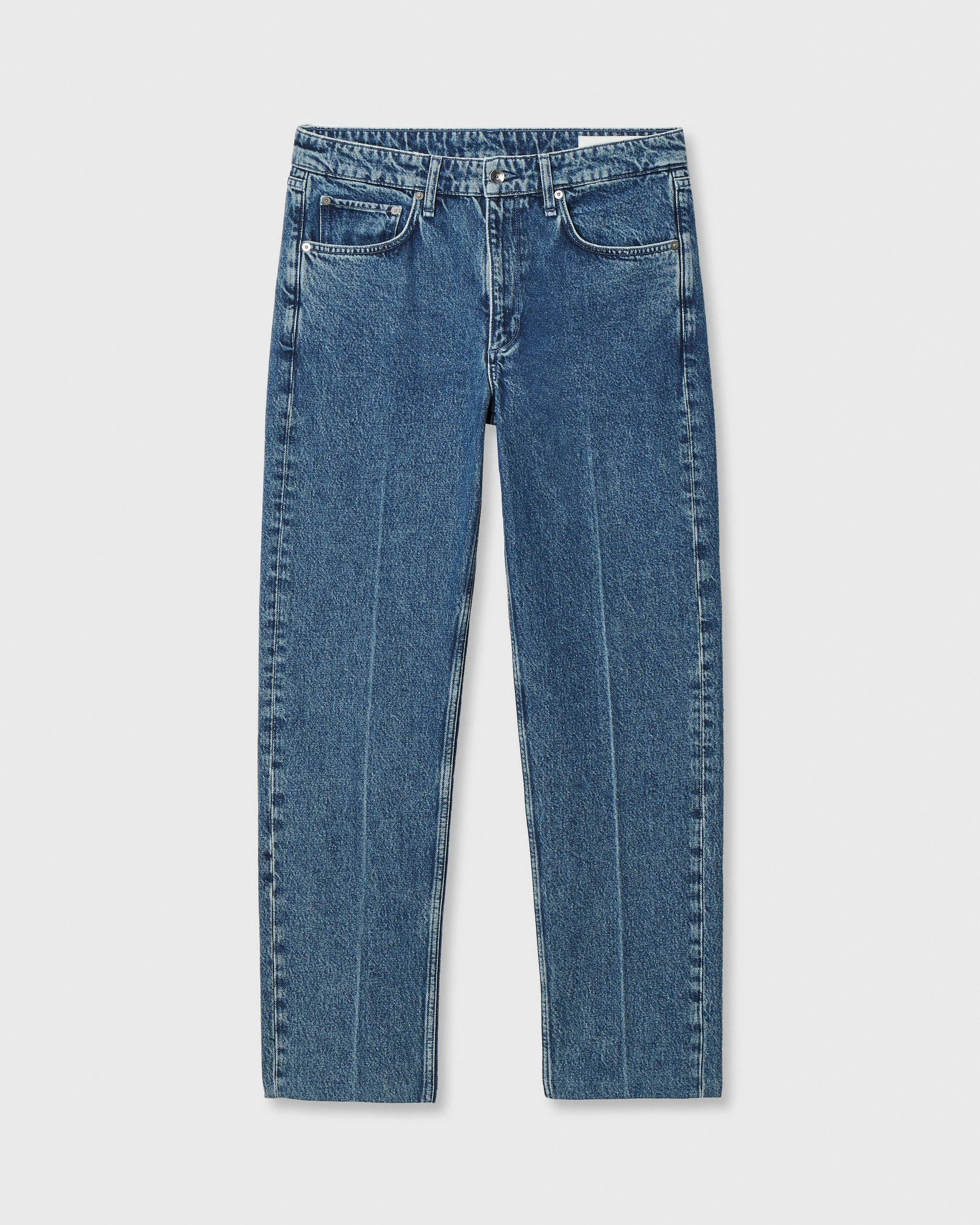 Fit 4 Creased Straight Jean Mid-Rise in Authentic Rigid Denim - 1