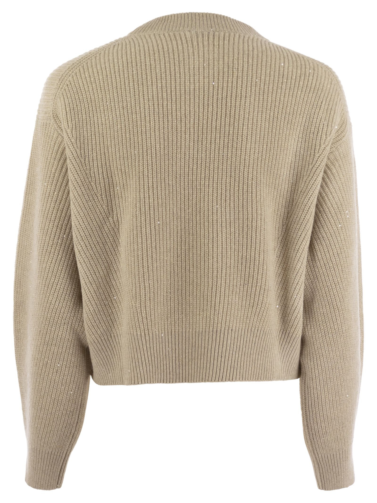 Brunello Cucinelli Women Dazzling Ribbed Sweater In Cashmere And Wool - 2