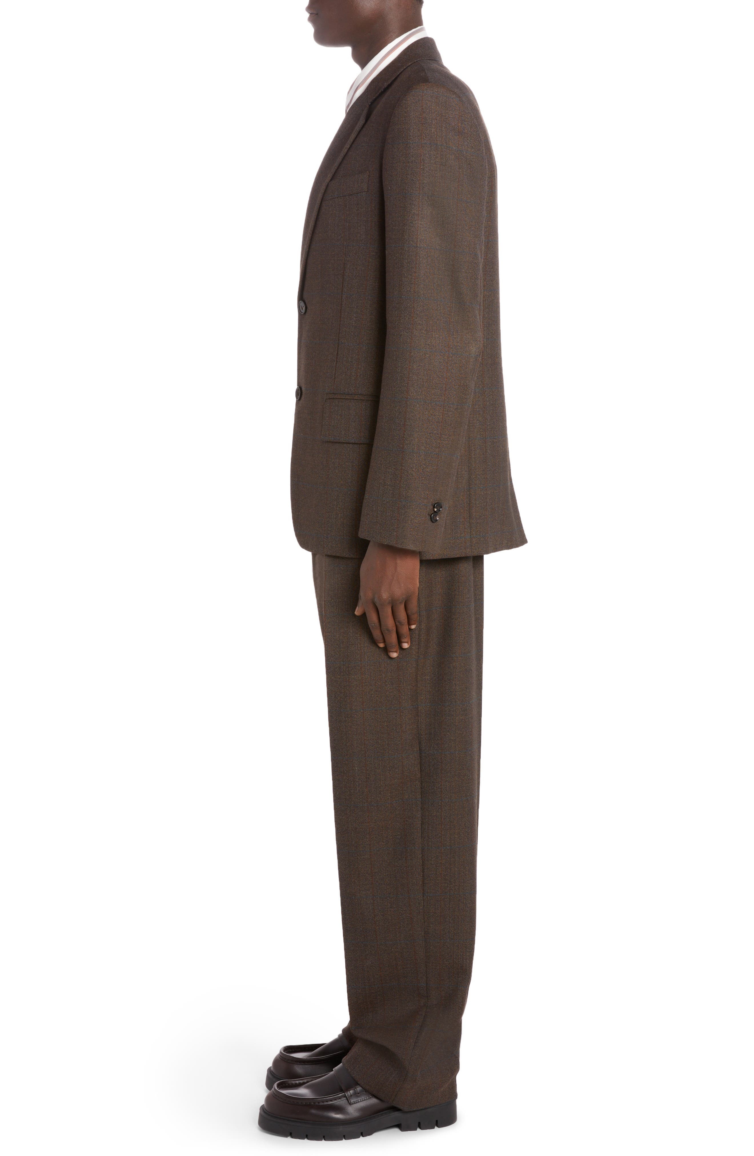 Bottega Veneta Prince of Wales Plaid Wool Sport Coat in 2172 Brown/Red/Blue at Nordstrom - 3