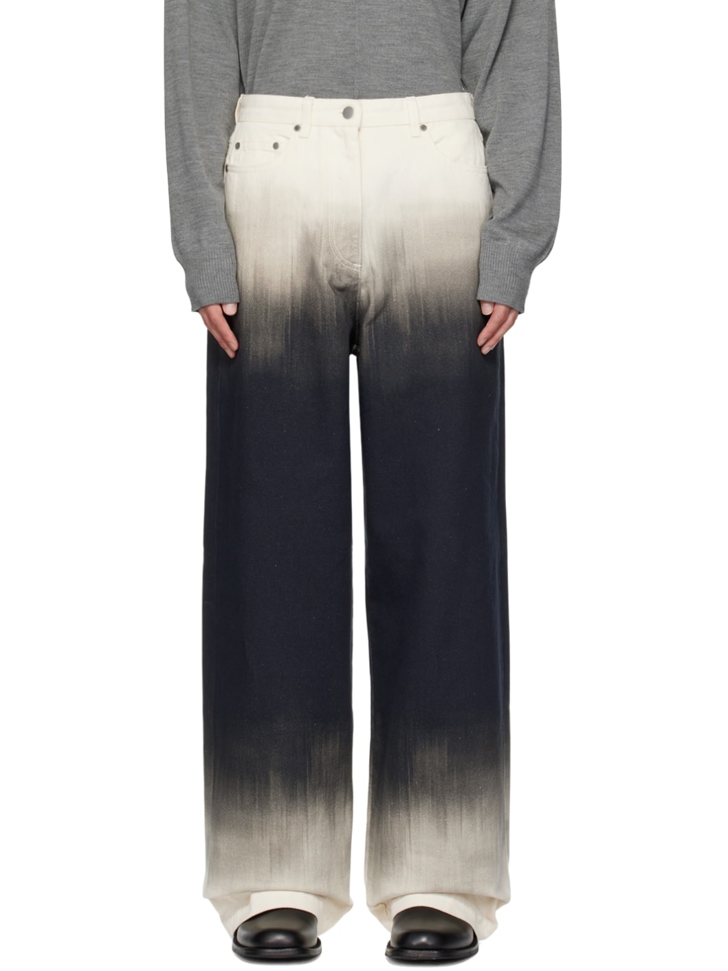 PETER DO Off-White & Black Gradient Jeans | ssense | REVERSIBLE