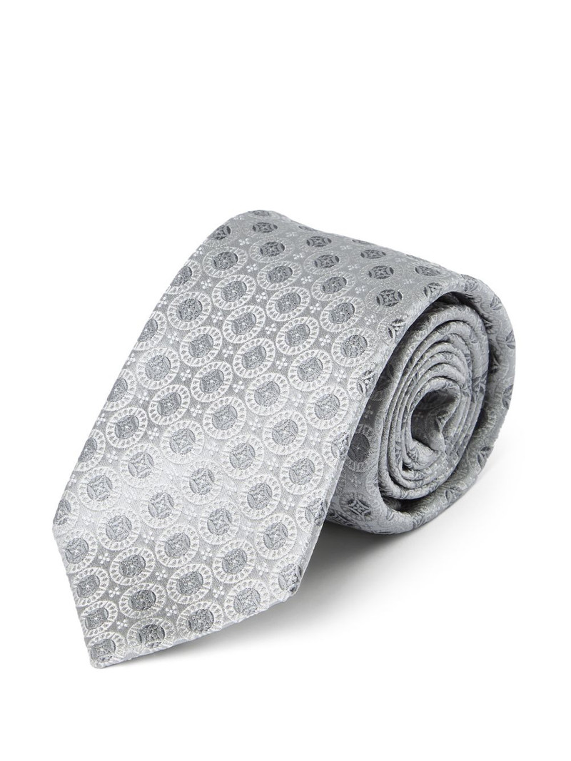 Brunello Cucinelli geometric-patterned silk tie outlook