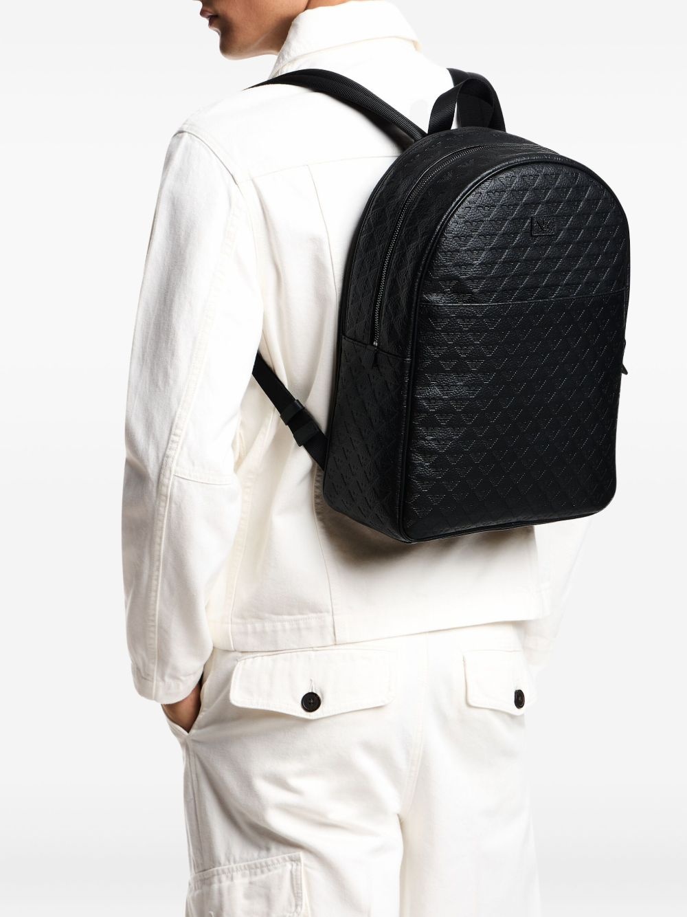 embossed eagle-logo backpack - 2