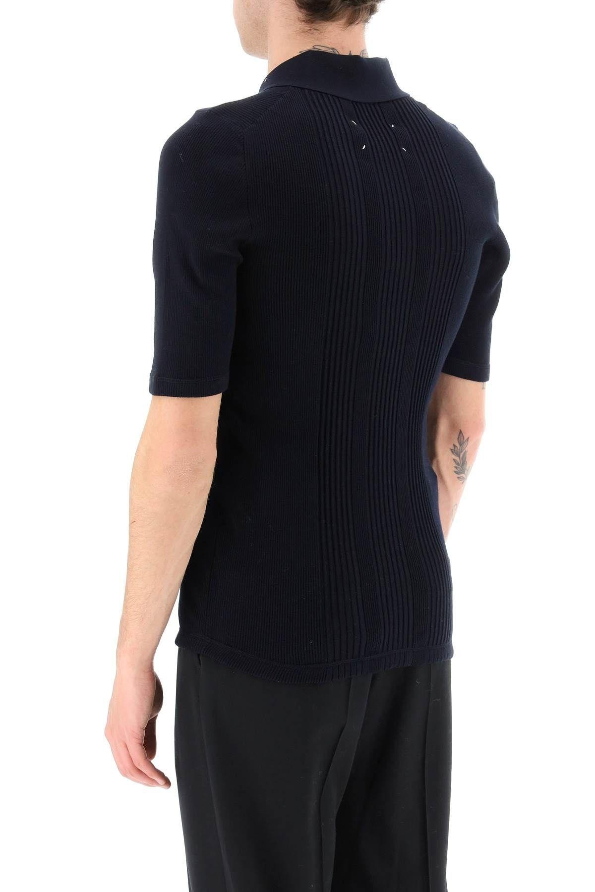 RIBBED STRETCH POLO SHIRT - 4