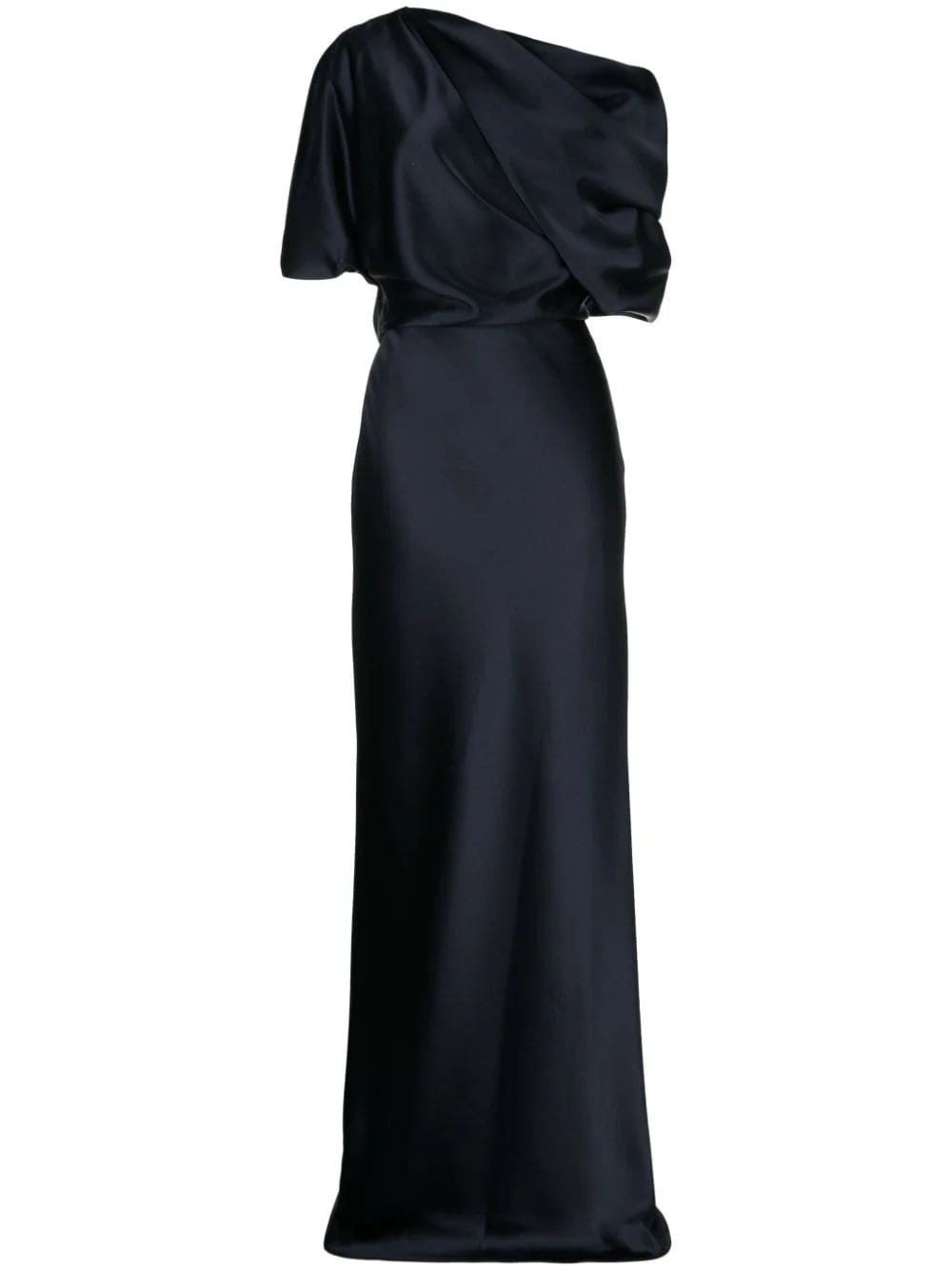 off-shoulder draped-detail gown - 1