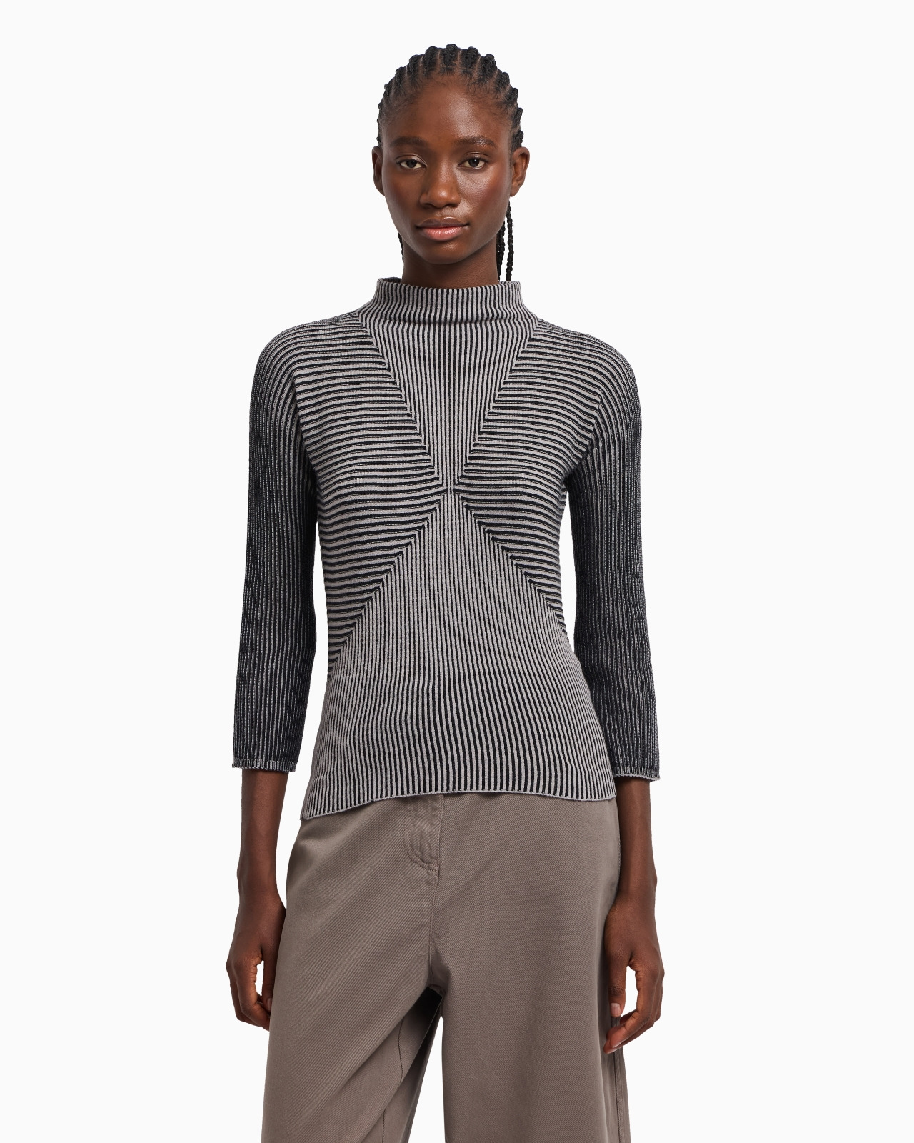 JUMPER WITH STRIPED LINKS-STITCH DETAILS - 4