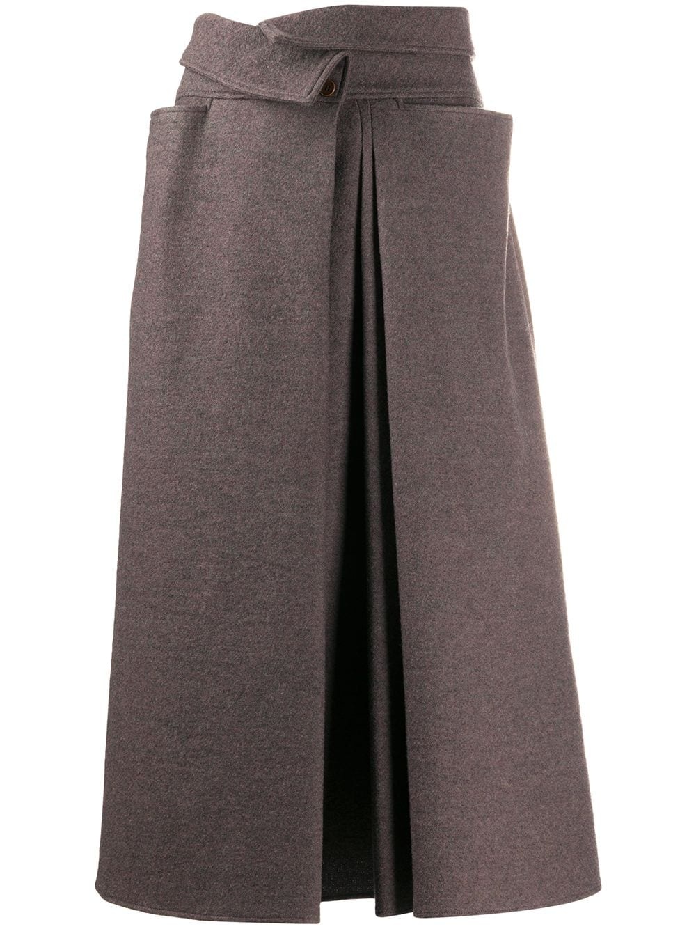 high-waisted wool skirt - 1