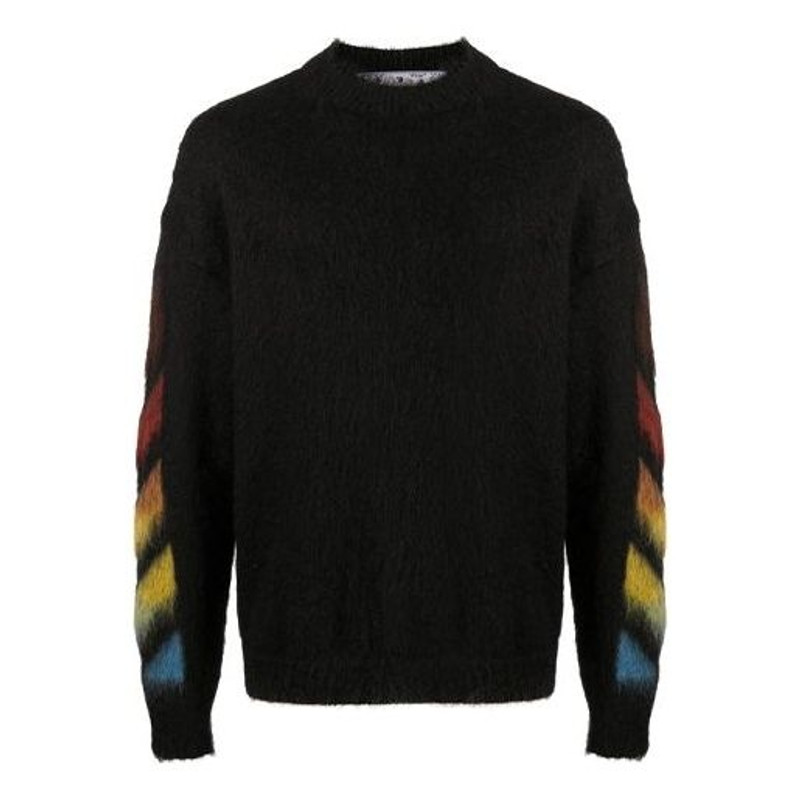 Off-White Gradient Slogan Logo Sweater Men's Black OMHA036F20KNI0011087 - 1