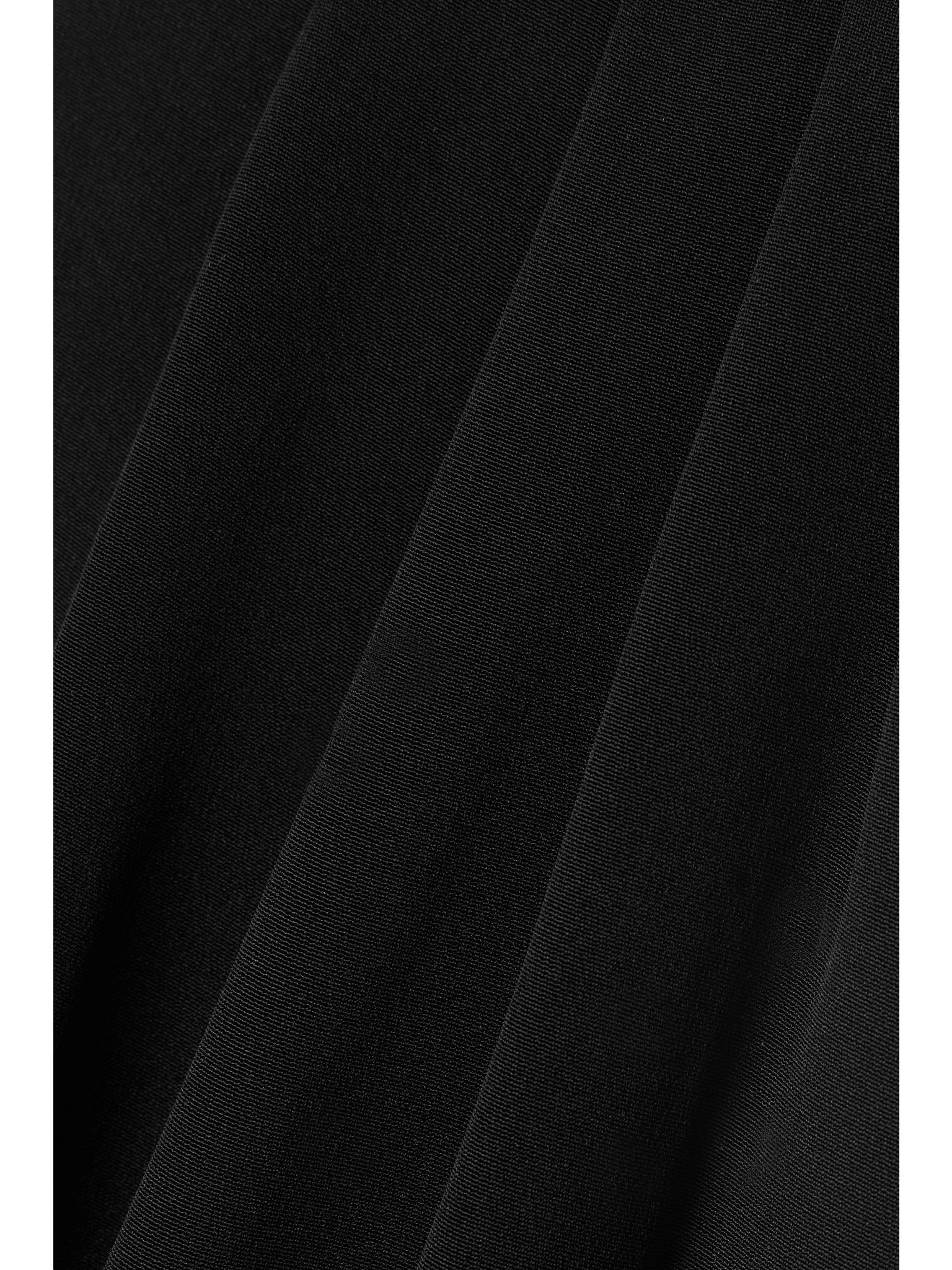 Athina pleated silk-cady maxi wrap skirt Black - 4
