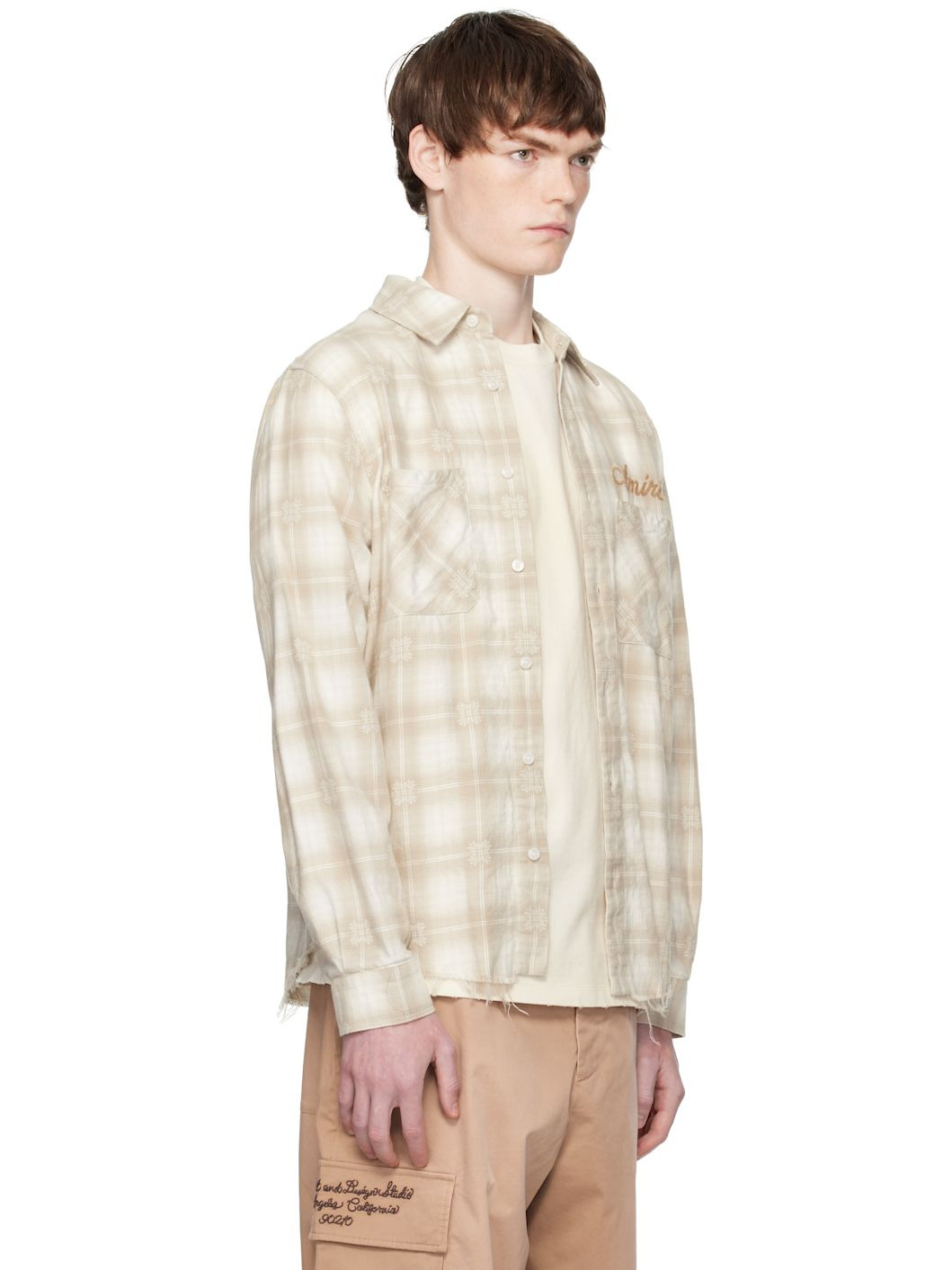 Beuge Bleach Bandana Patch Flannel Shirt - 2