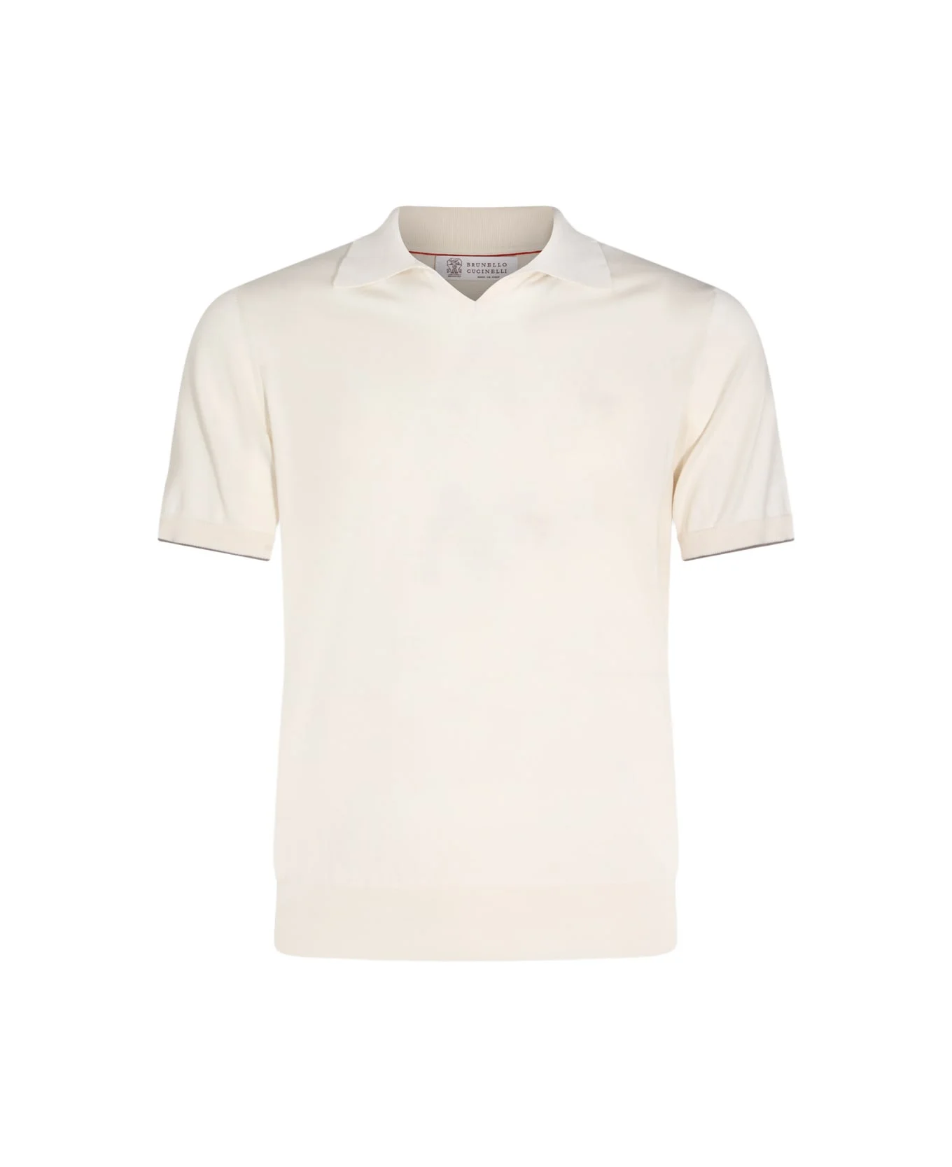 White Cotton Polo Shirt - 1