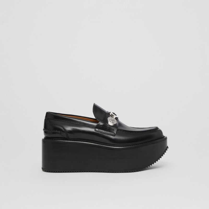 로고 세부사항 가죽 플랫폼 Loafers 1