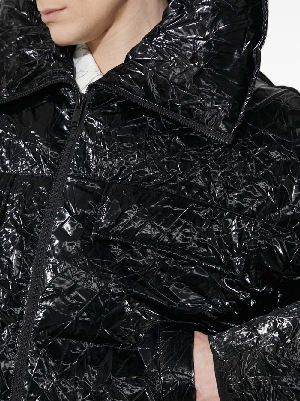wrinkle-effect padded jacket - 4