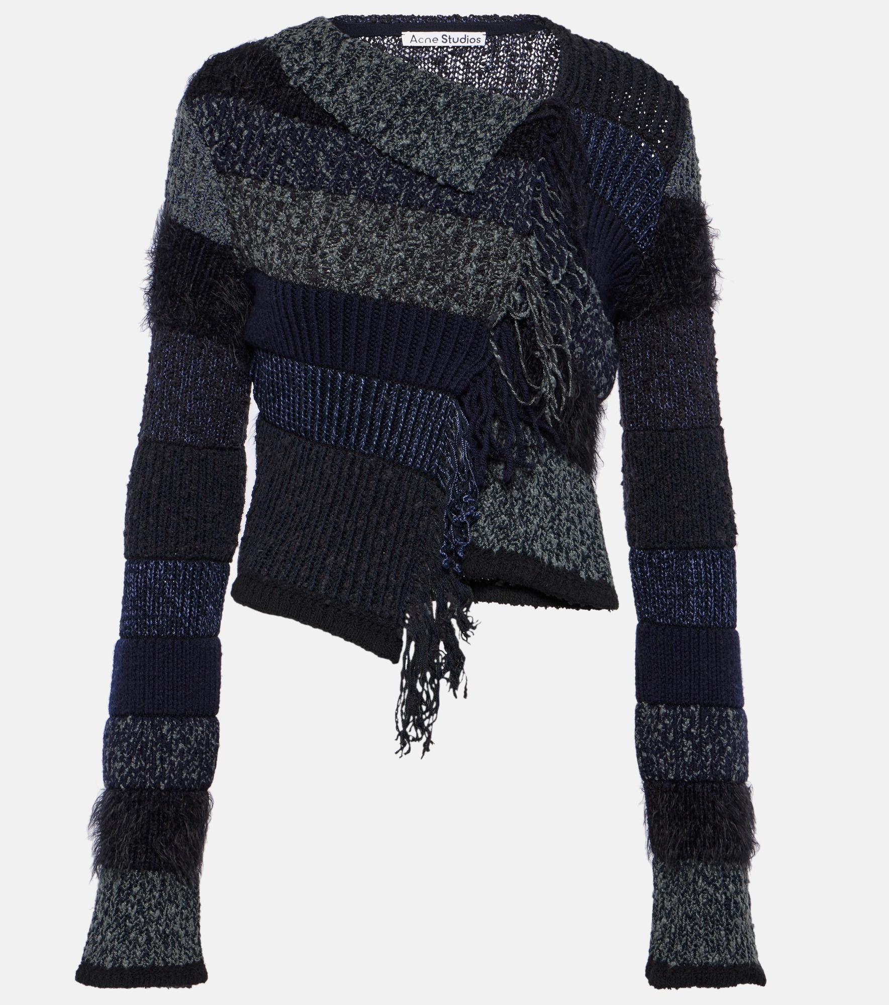 Fringe cotton-blend sweater - 1