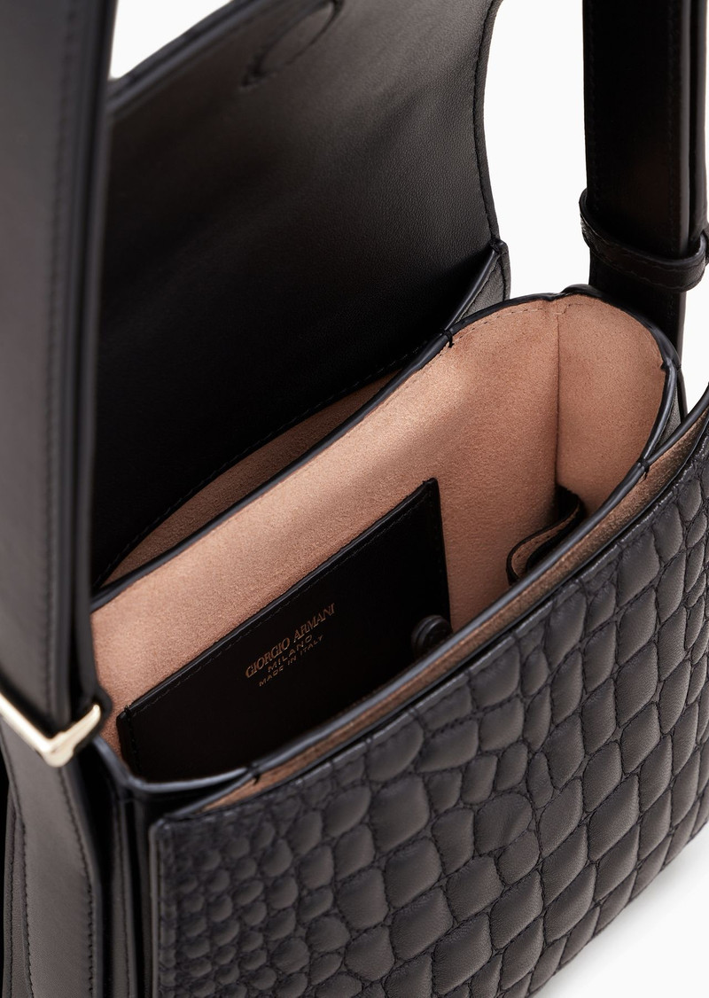 Small la Prima bag in croc-quilted nappa leather 4