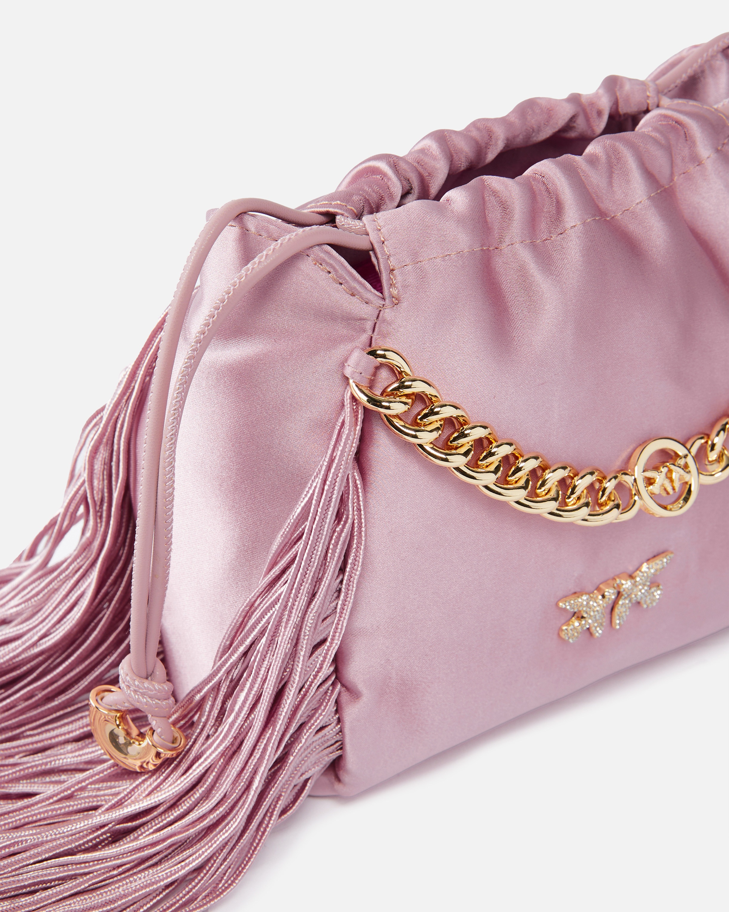 SATIN MINI CLUTCH WITH FRINGING - 3