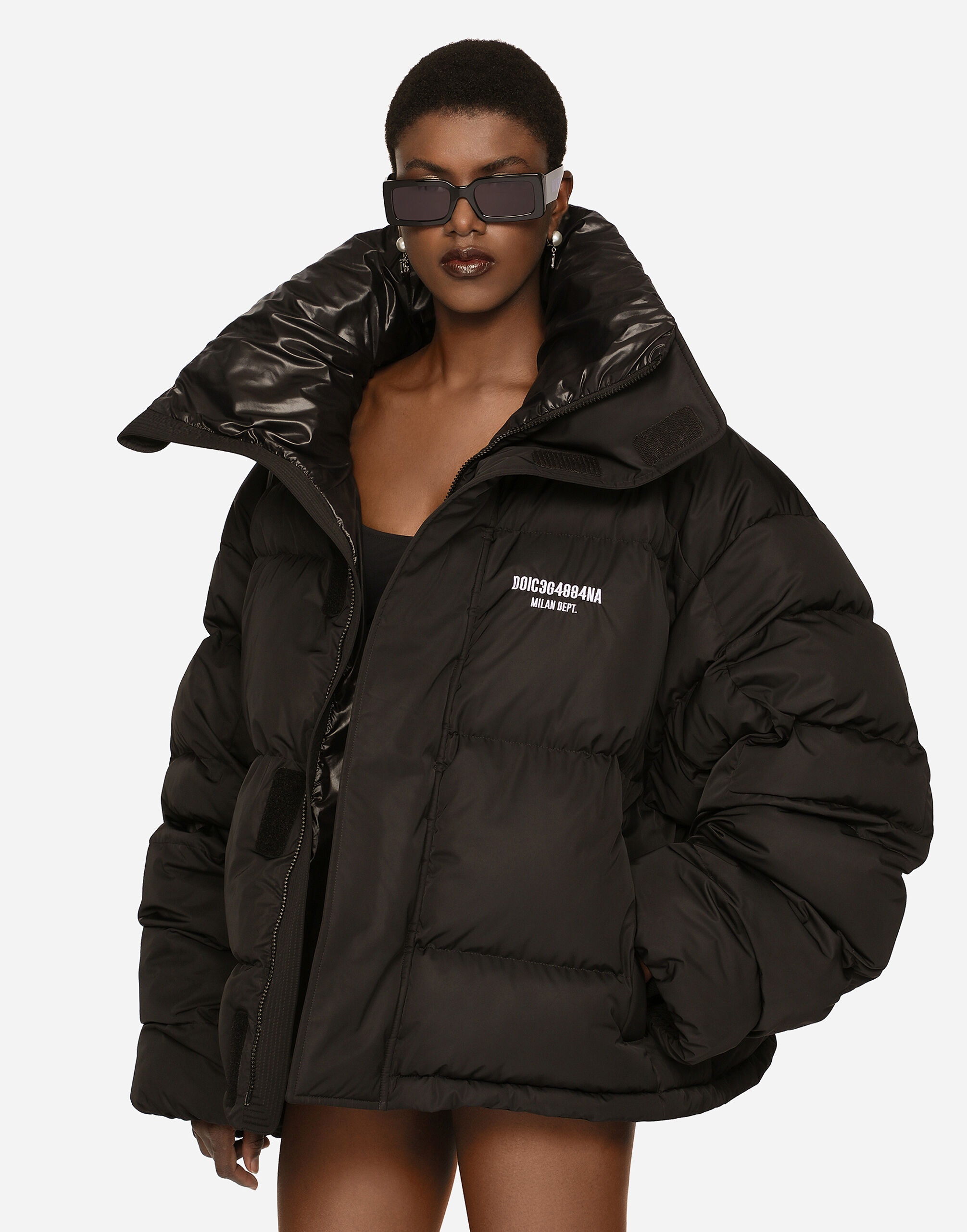 Padded nylon down jacket with high neck DGVIB3 - 7