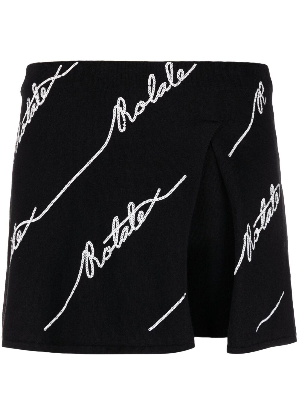 logo-embellished knitted miniskirt - 1
