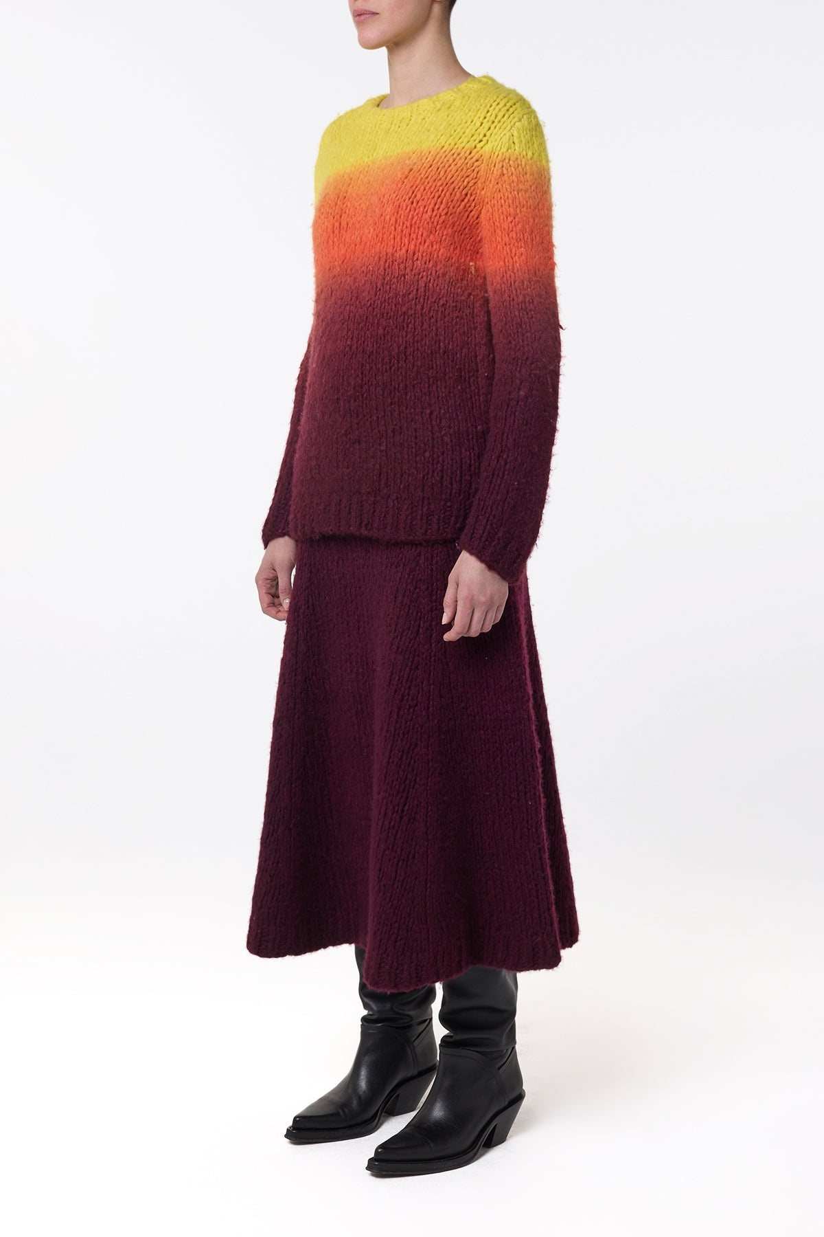 Pallas Knit Sweater in Dip Dye Sunrise Welfat Cashmere - 5