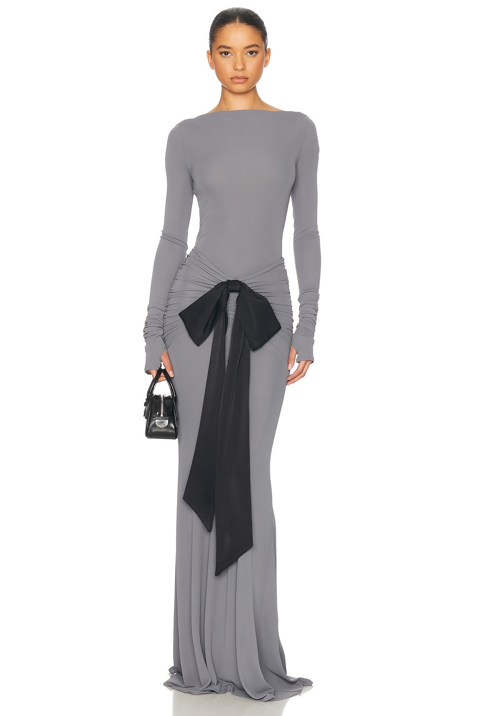 The Althea Jersey Skirt With Bow - 6