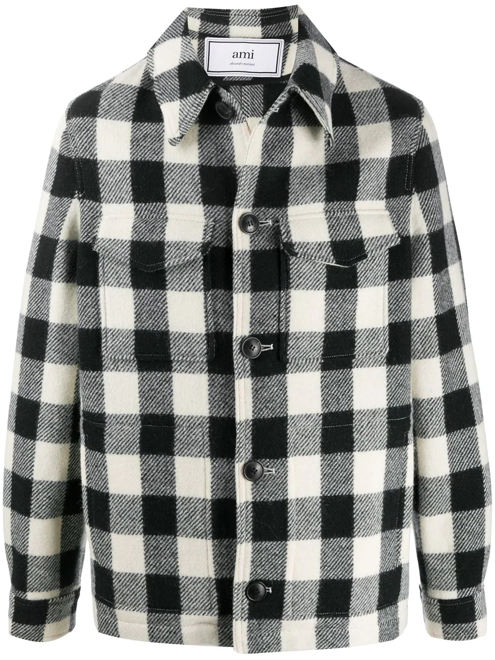 checked buttoned jacket - 1