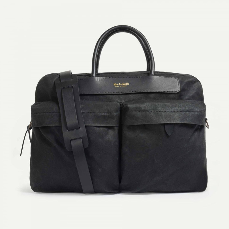 HÉLIOS BUSINESS BAG - BLACK WAXED 1