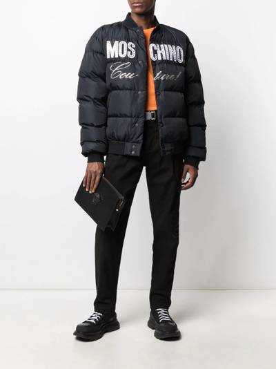 Moschino logo-print padded jacket outlook