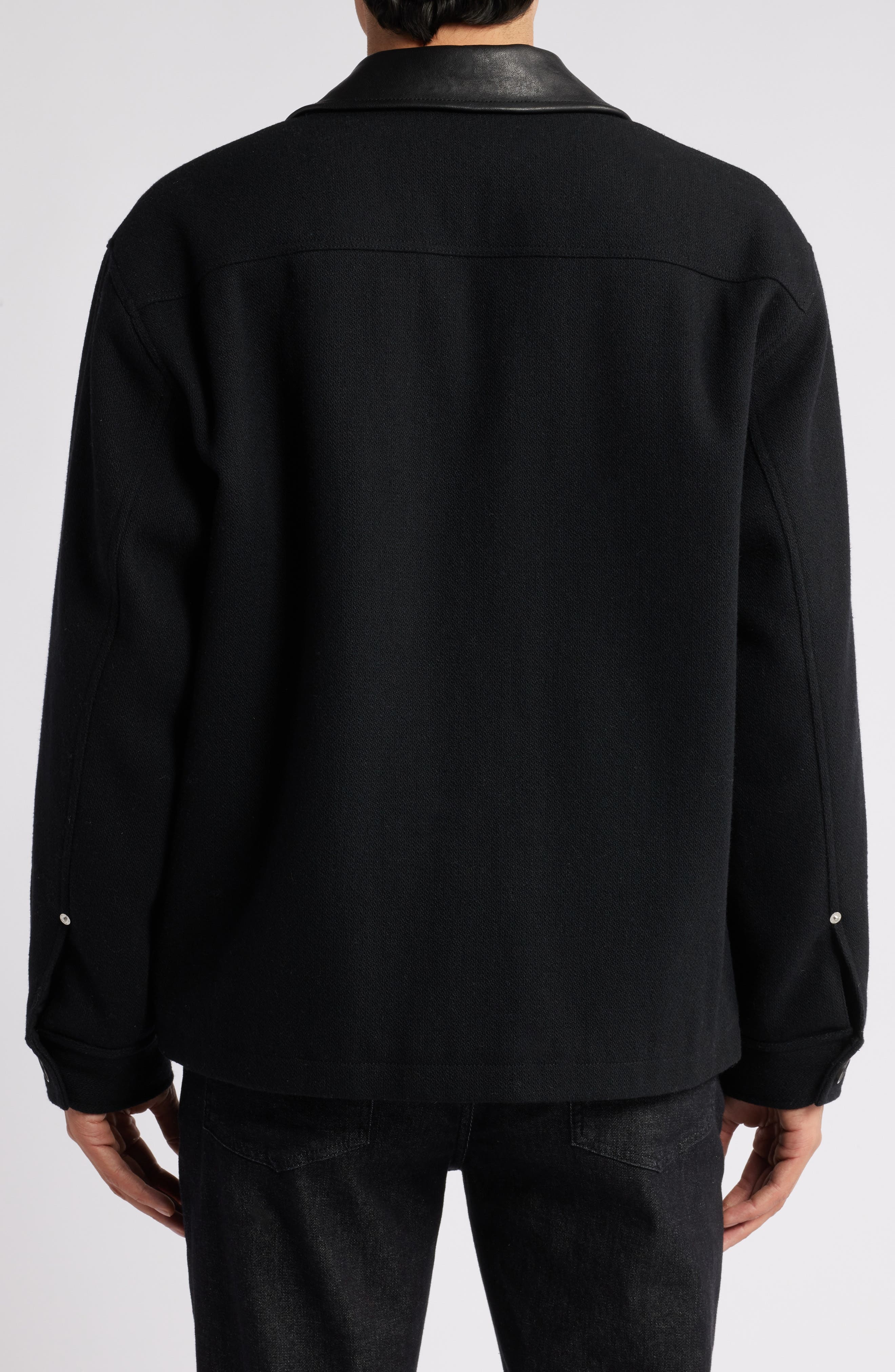 FRAME Wool Blend Workwear Jacket in Black at Nordstrom - 2