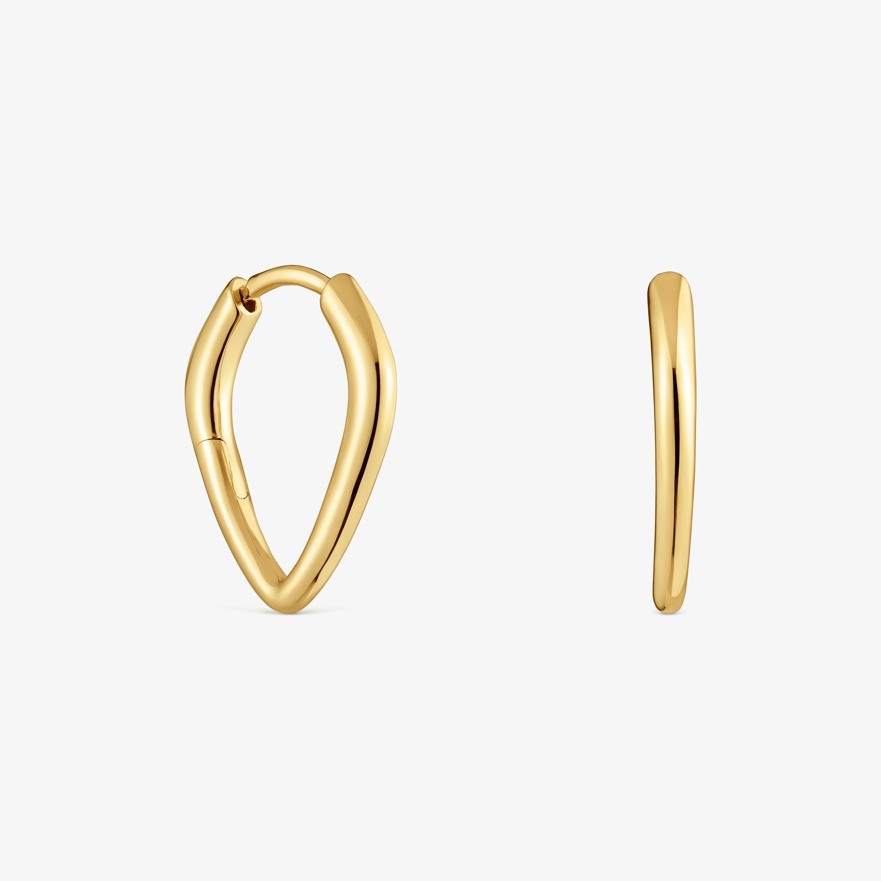 Short, pointed Hoop earrings in 18K gold vermeil TOUS Basics - 1