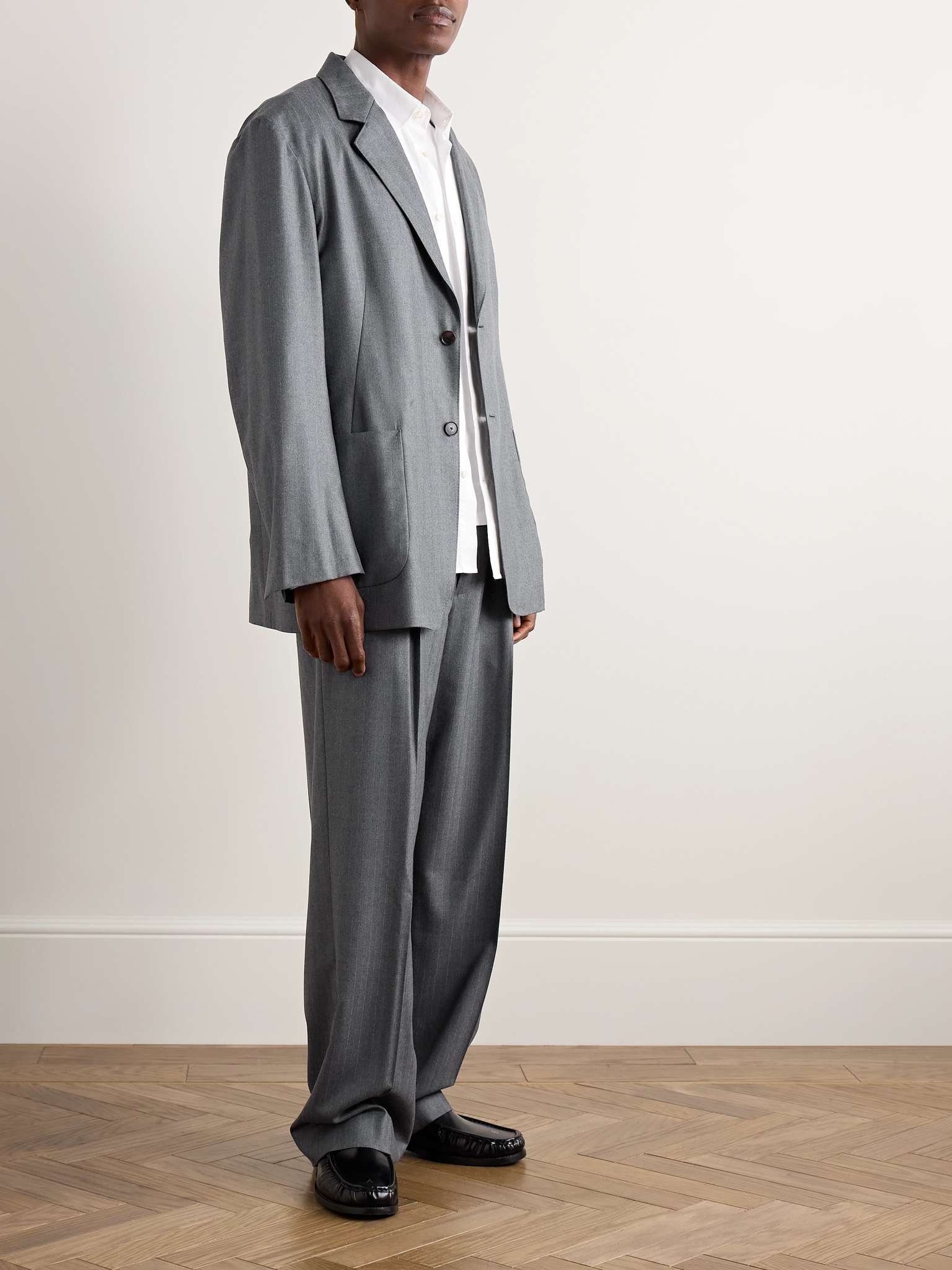 Unstructured Pinstriped Wool-Blend Twill Suit Jacket - 2