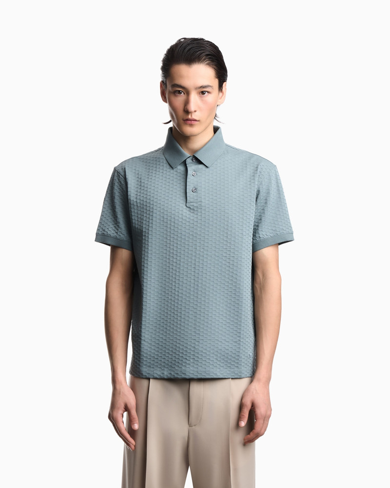 EMPORIO ARMANI US EXCLUSIVE JACQUARD JERSEY POLO SHIRT outlook