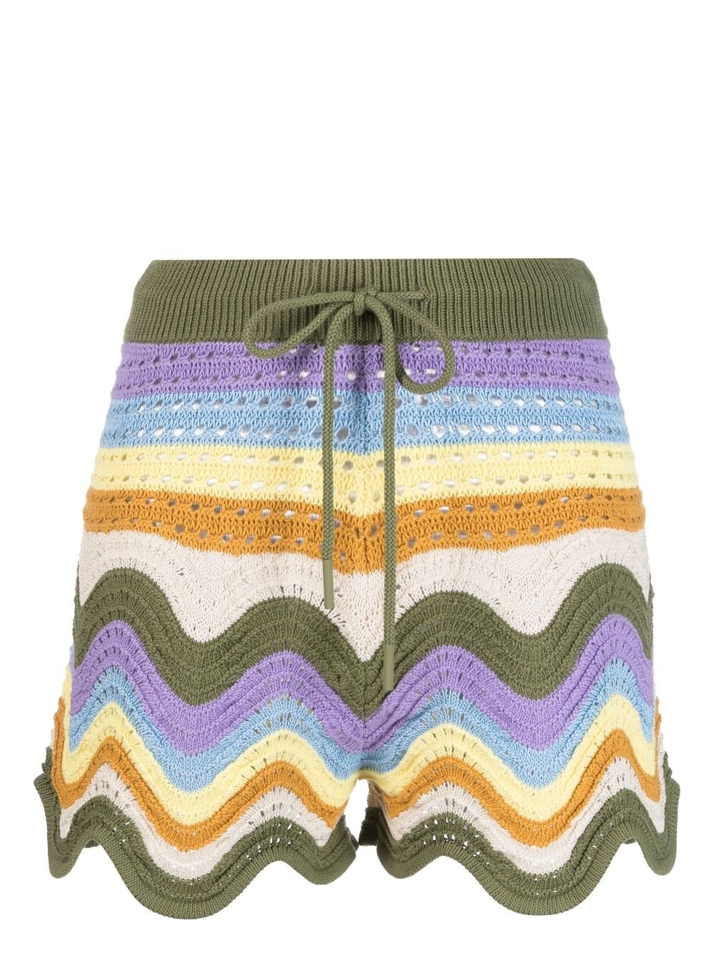 striped crochet shorts - 1