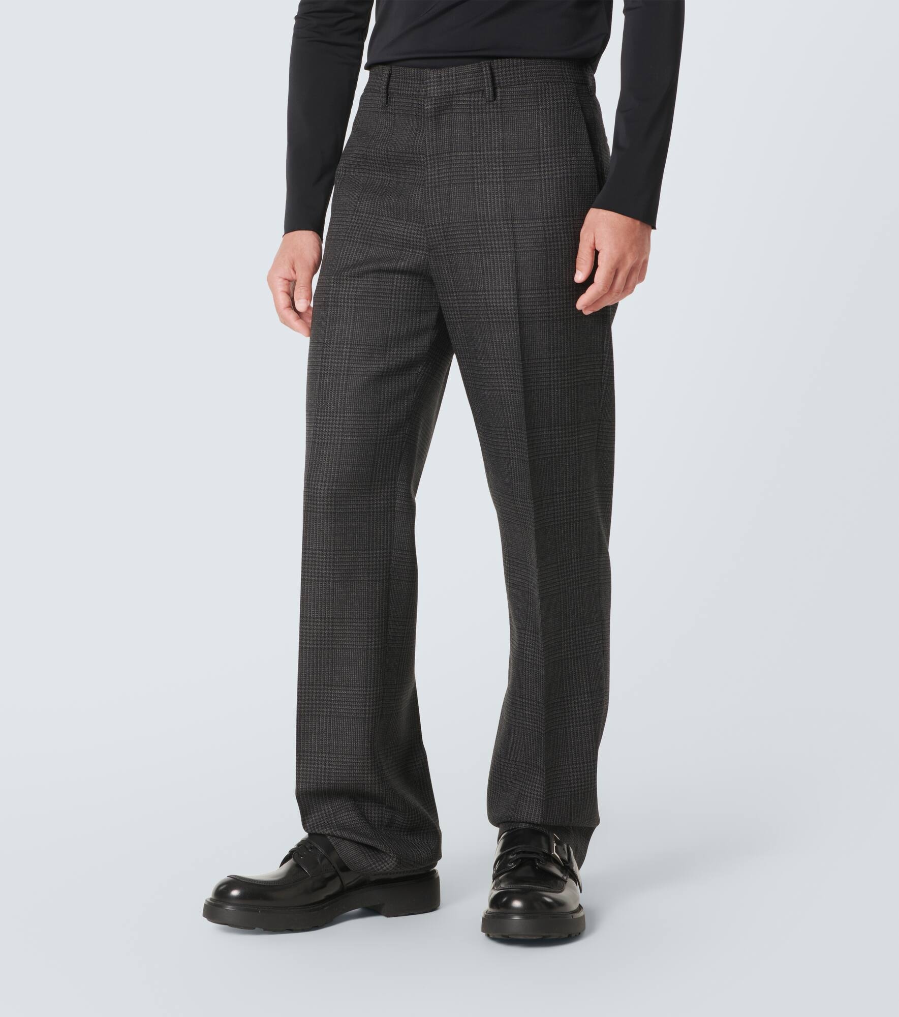 Prince of Wales cropped virgin wool pants - 3