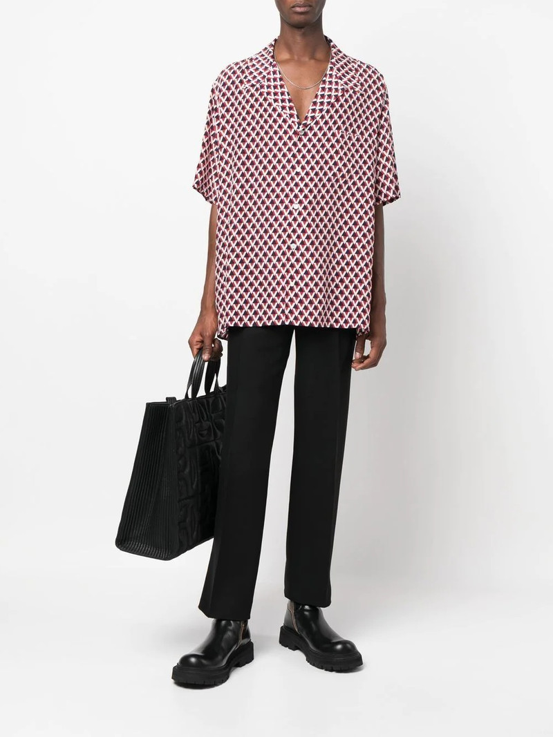 Valentino abstract-pattern silk bowling shirt outlook