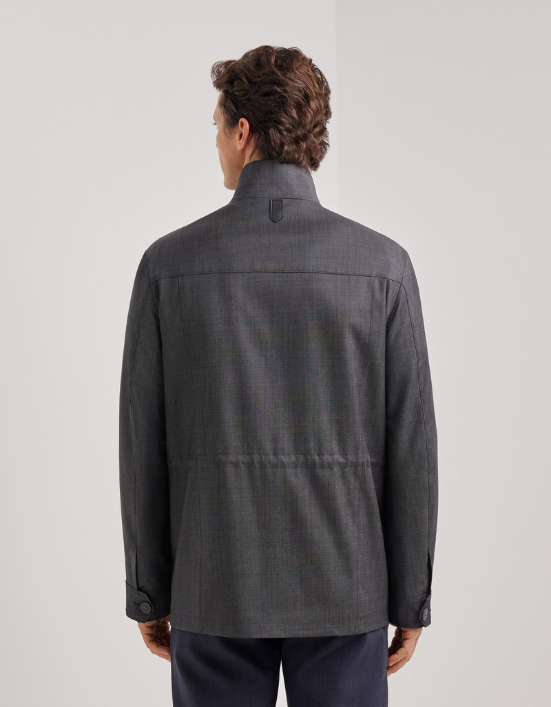IMPECCABILE ANTHRACITE WOOL FIELD JACKET WITH MEMBRANE 4