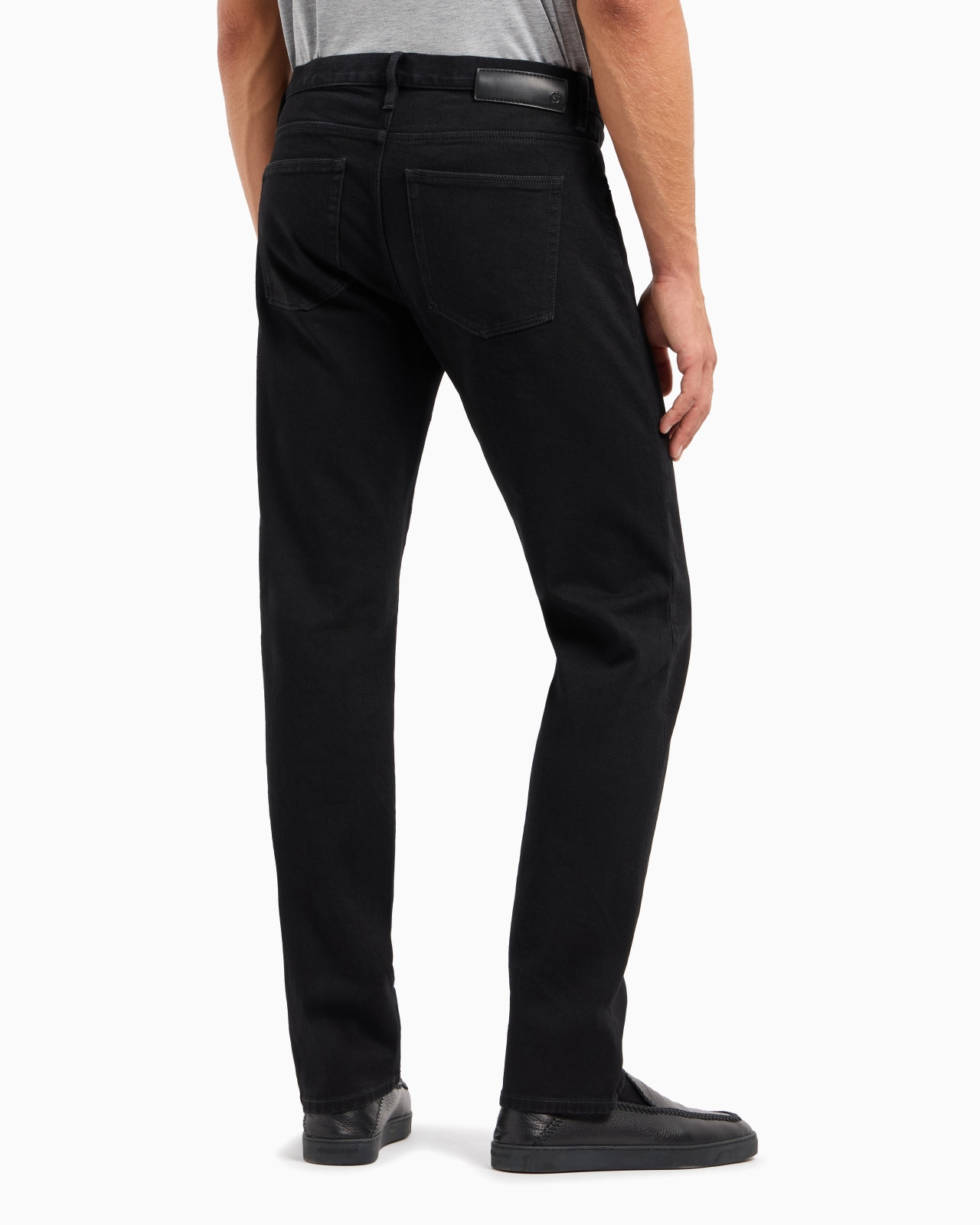 Five-pocket, regular-fit, stretch-cotton denim trousers - 3