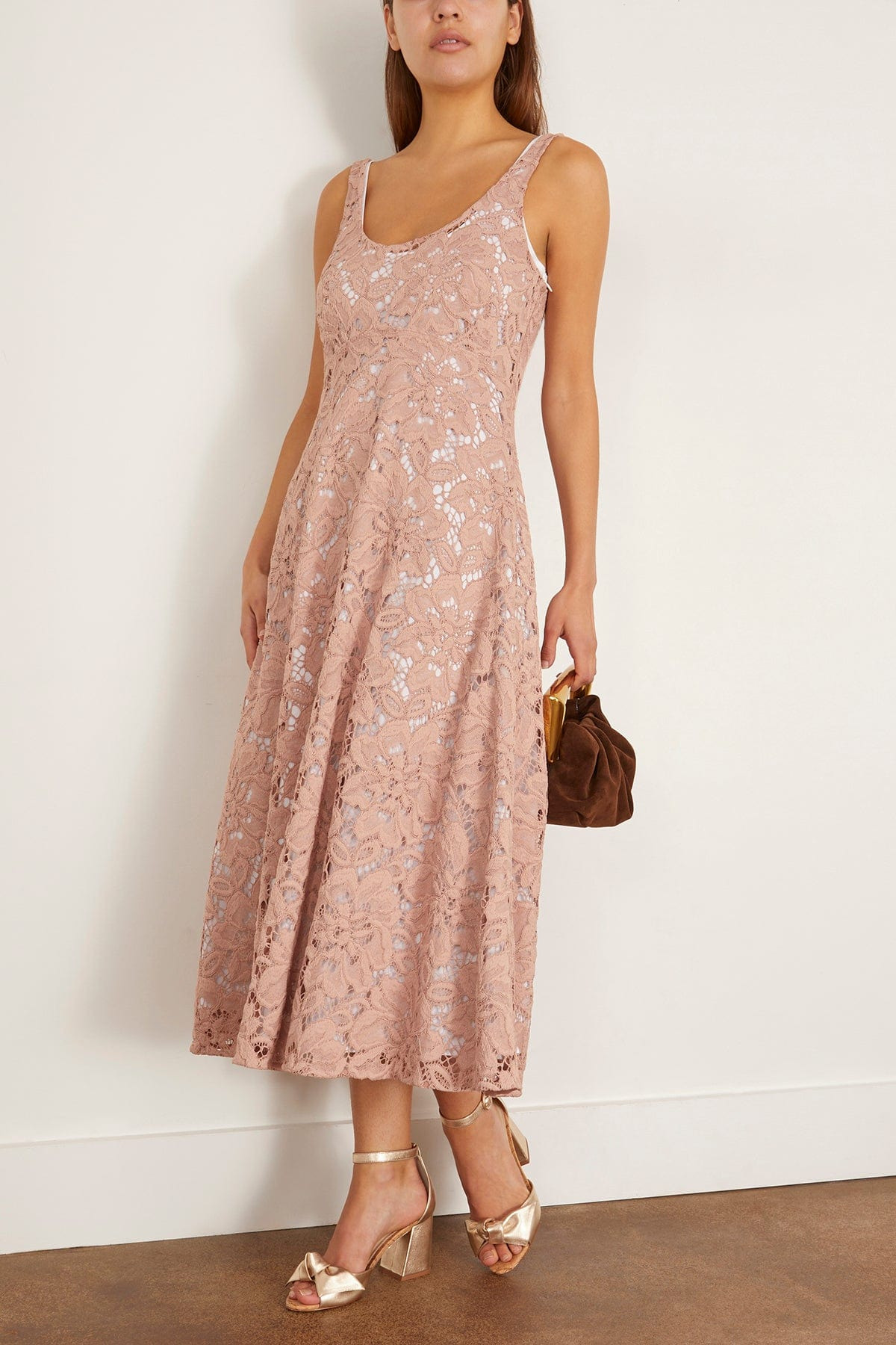 Lacy Dream Dress in Burnt Tan - 2