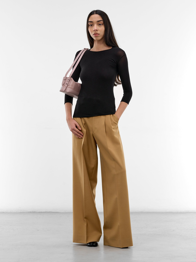 Junya Watanabe Beige Pleated Wide Tailored Trousers outlook